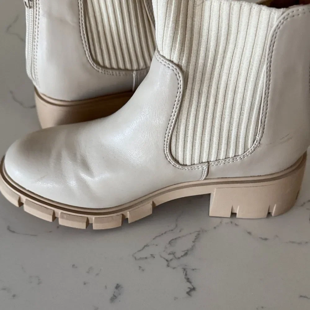 Stylish Cream Kids Ankle Boots